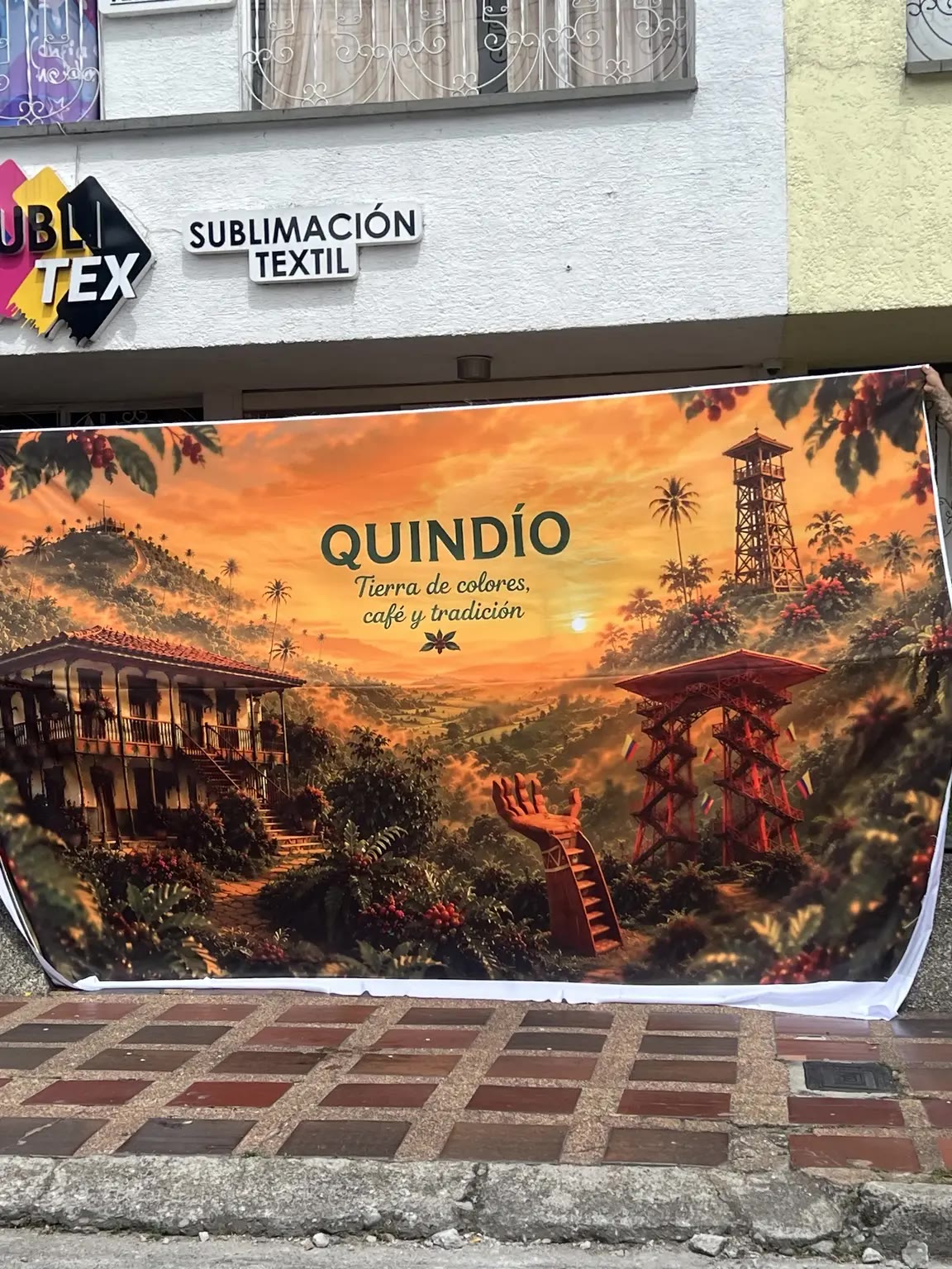 Fondo textil del Quindío producido e impreso por Sublitex