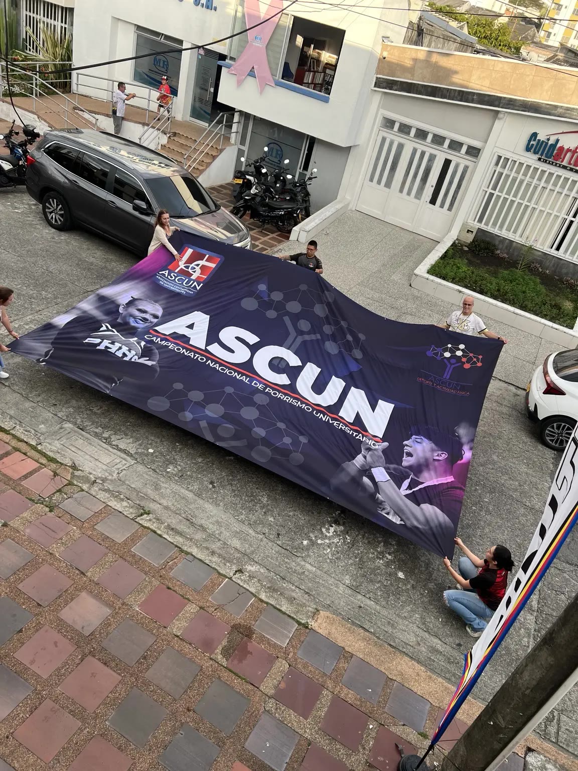 Fondo textil de gran formato para ASCUN producido por Sublitex
